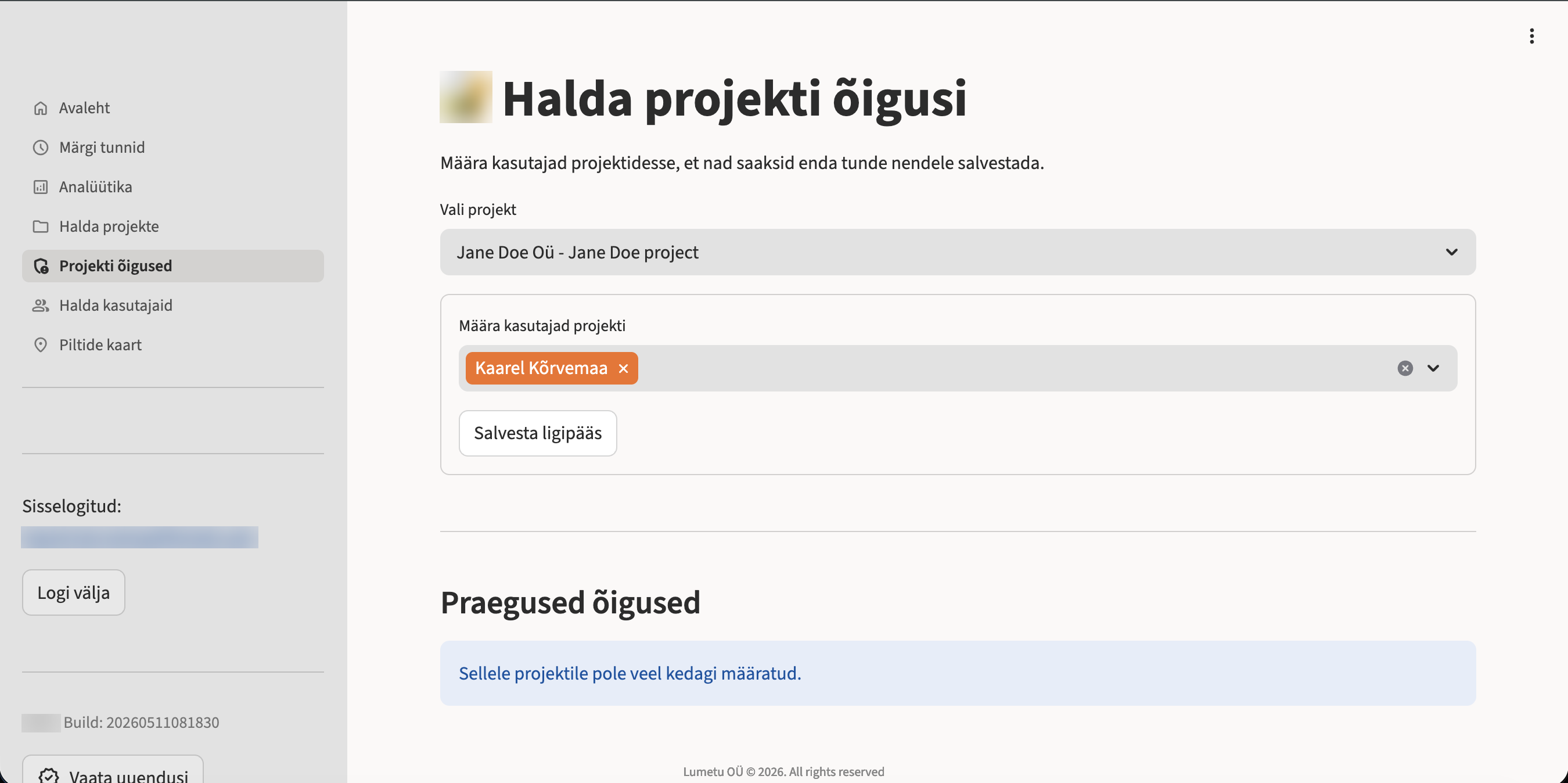 Projekti õigused